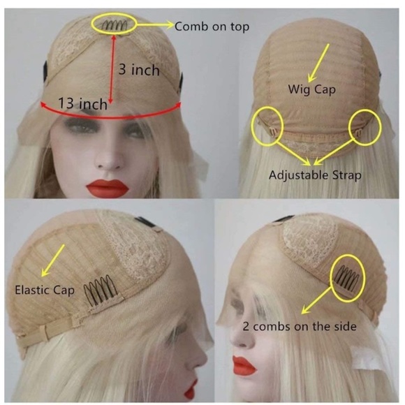 24” Yellow Long Loose Curly Lace Front Wigs - Picture 7 of 7